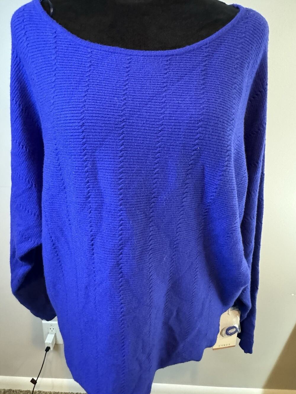 Cyrus Long Sleeve Sweater Blue “Dive” Sz L NWT